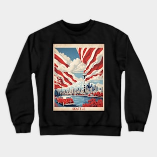 Seattle United States of America Tourism Vintage Poster Crewneck Sweatshirt